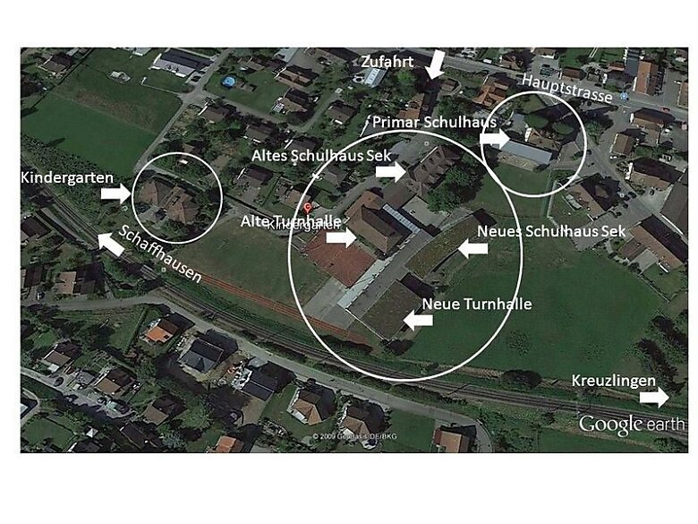 Lageplan Sekundarschule und Primarschule Eschenz